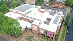 This library building is one La Crosse, Wis., facility with a recently installed solar PV array. Photo courtesy of Eagle Point Solar. This library building is one La Crosse, Wis., facility with a recently installed solar PV array. Photo courtesy of Eagle Point Solar.