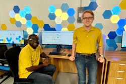 University of Central Florida students (from left) Kwasi Opoku and Max Carroll are excited to work in the school&apos;s new microgrid controls laboratory. Photo courtesy UCF