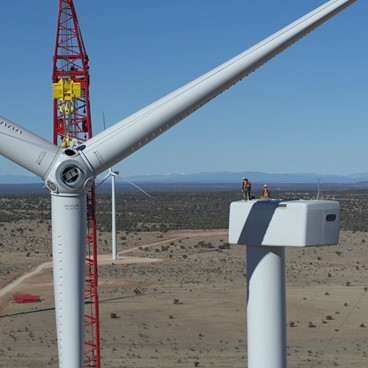 Photo of Western Spirit wind farm construction courtesy Pattern Energy