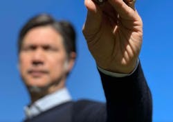 Davide Zampini, CEMEX Head of Global R&D holding the world’s first solar clinker. Source: CEMEX Davide Zampini, CEMEX Head of Global R&D holding the world’s first solar clinker. Source: CEMEX