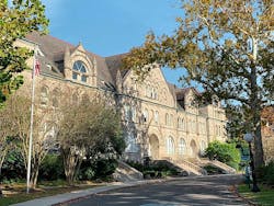 A front view of Tulane University&apos;s Gibson Hall. Photo credit Wikimedia Creative Commons