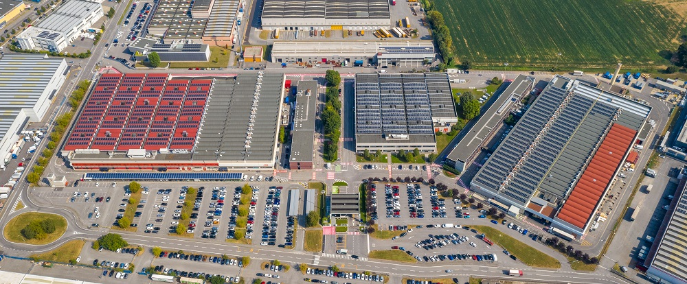 Dalmine Drone Shots Of The Buildings Showing Solar Panels 6272a4efd0de2