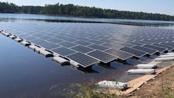Floating solar array at Big Muddy Lake Floating solar array at Big Muddy Lake