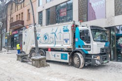 An electric garbage collection vehicle in Poland. An electric garbage collection vehicle in Poland.