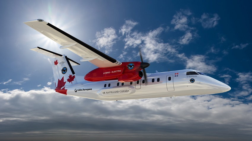 The Pratt & Whitney Canada Regional Hybrid-Electric Demonstrator is based on a De Havilland Canada Dash 8 experimental aircraft. Image credit PWC