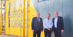Brenmiller Energy and Fortlev executives stand in front of the thermal energy storage unit in Brazil. Brenmiller Energy and Fortlev executives stand in front of the thermal energy storage unit in Brazil.