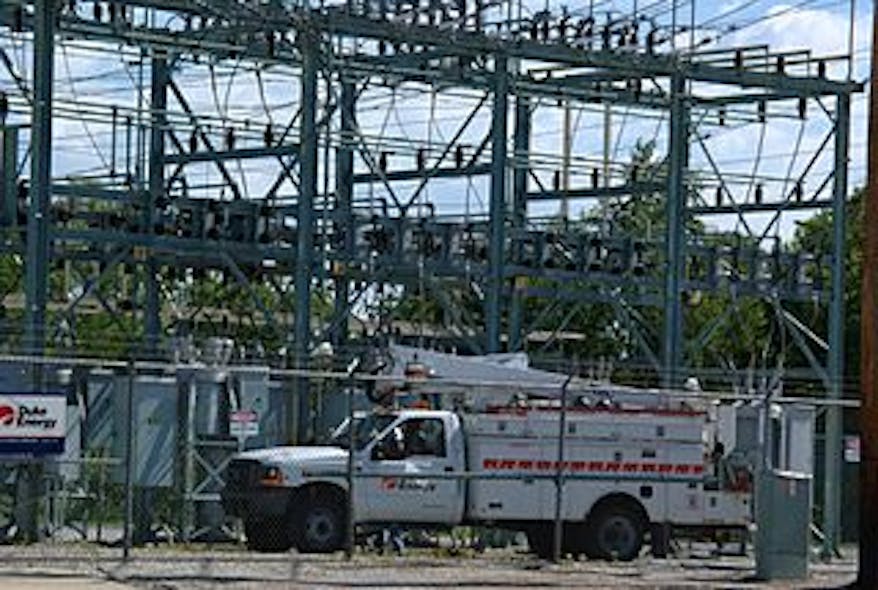 A Duke Energy substation in North Carolina. Image credit Patrick Finnegan via Wikimedia Commons.