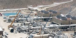 Geothermal plant in California. Image credit Coso Operating.