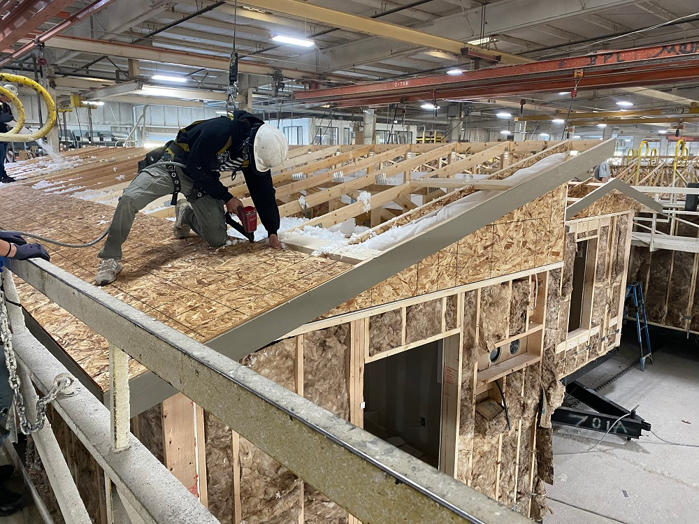 Roofing work under way for Home Prototype C. Image courtesy EPRI