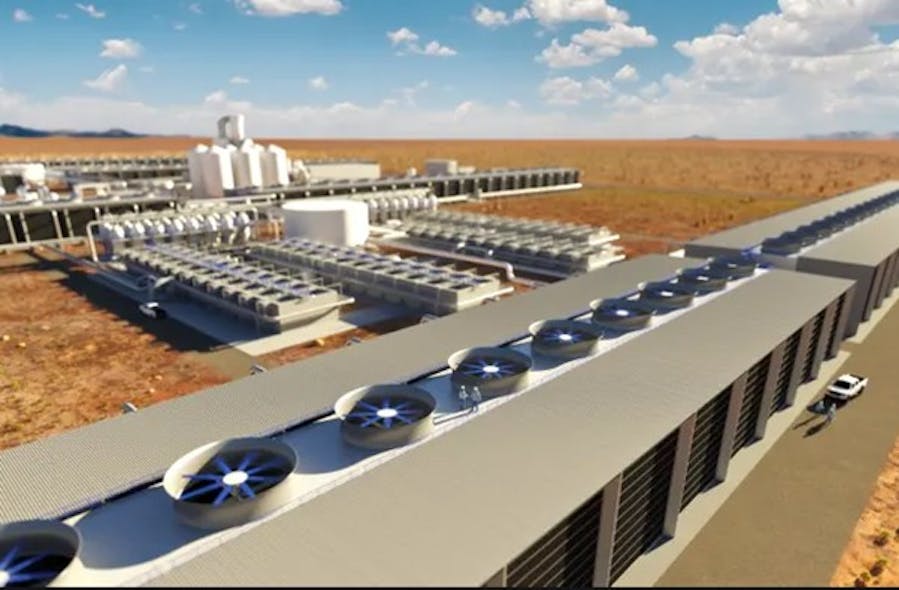 Rendering of Direct Air Capture plant being engineered by Carbon Engineering and 1PointFive.