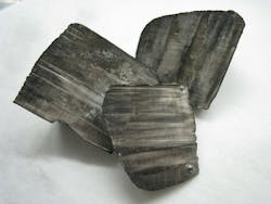 Lithium ingots with black nitride tarnish, Photo credit Dnn87, Wikimedia Commons. Lithium ingots with black nitride tarnish, Photo credit Dnn87, Wikimedia Commons.