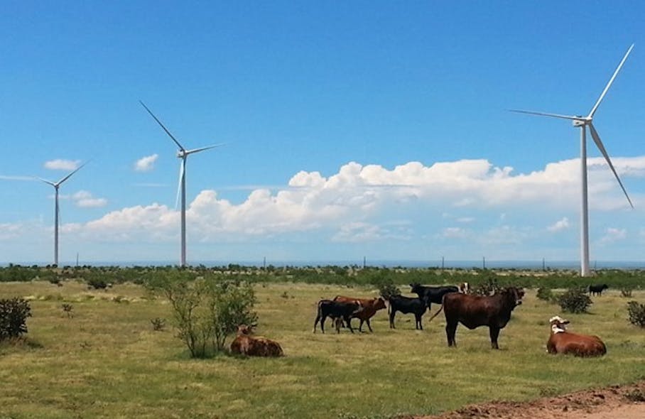 The Spinning Spur 3 wind power project in Texas. Image credit EDF