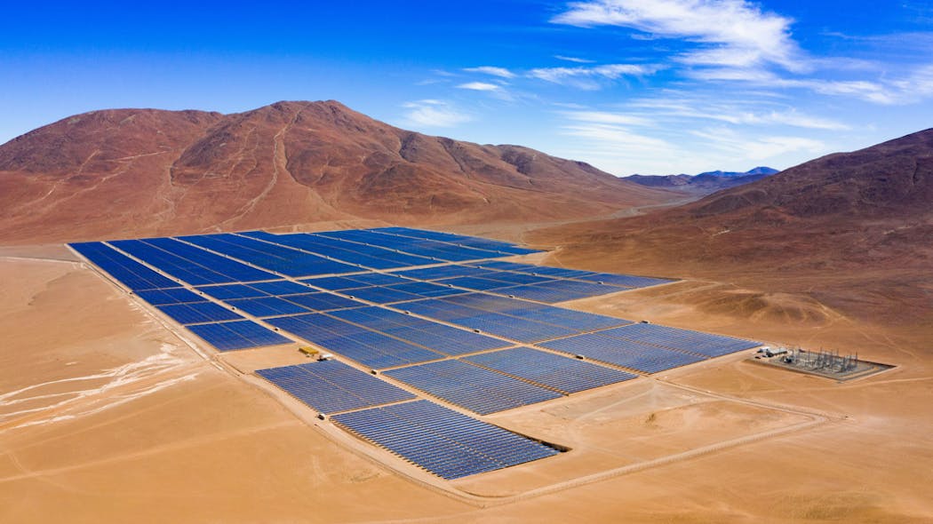 Another solar power site in Chile. Image credit Atlas Renewable Energy
