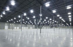 Empty warehouse, unrelated to Cintas, with LED lighting. Image credit Brda Electric, St. Louis, Mo. Empty warehouse, unrelated to Cintas, with LED lighting. Image credit Brda Electric, St. Louis, Mo.