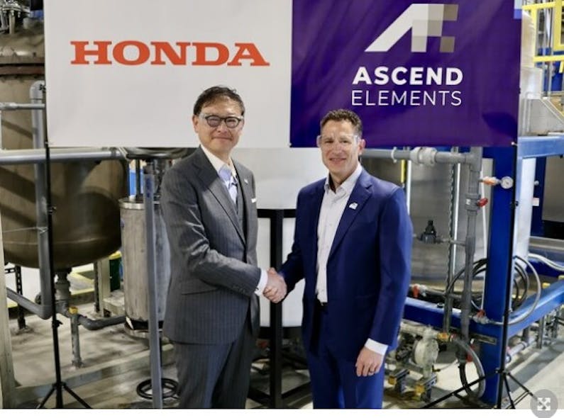 Arata Ichinose, Operating Executive, Head of the Business Development Supervisory Unit, Honda Motor Co., Ltd. and Mike O&rsquo;Kronley, CEO, Ascend Elements