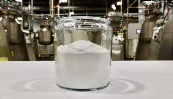 Recycled lithium carbonate recovered from used lithium-ion batteries by Ascend Elements.