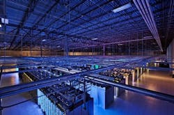 Inside view of another Google data center. Image credit Google/Connie Zhou