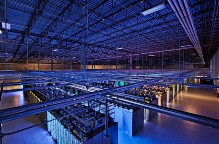 Inside view of another Google data center. Image credit Google/Connie Zhou