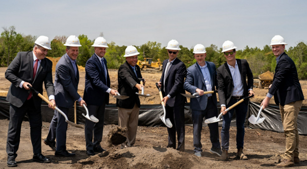 Groundbreaking at Berkeley Township with officials from CS Energy and Luminace.