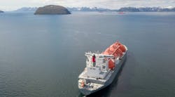 Ship leaving LNG port. Image credit Equinor. Ship leaving LNG port. Image credit Equinor.