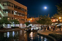 City of Pueblo's Arkansas Riverwalk at night. Image credit John Wark, own work, courtesy Wikimedia Commons. City of Pueblo's Arkansas Riverwalk at night. Image credit John Wark, own work, courtesy Wikimedia Commons.