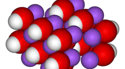 Spacefill model of sodium hydroxide. Public domain, courtesy Wikimedia Commons