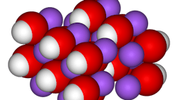 Spacefill model of sodium hydroxide. Public domain, courtesy Wikimedia Commons Spacefill model of sodium hydroxide. Public domain, courtesy Wikimedia Commons