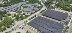 Aerial view of rooftop solar at Cincinnati Zoo and carport. Image credit TerraSmart Aerial view of rooftop solar at Cincinnati Zoo and carport. Image credit TerraSmart