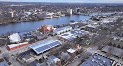Aerial view of the Prairie Street Brewery Co. solar array. Image credit courtesy ComEd Aerial view of the Prairie Street Brewery Co. solar array. Image credit courtesy ComEd