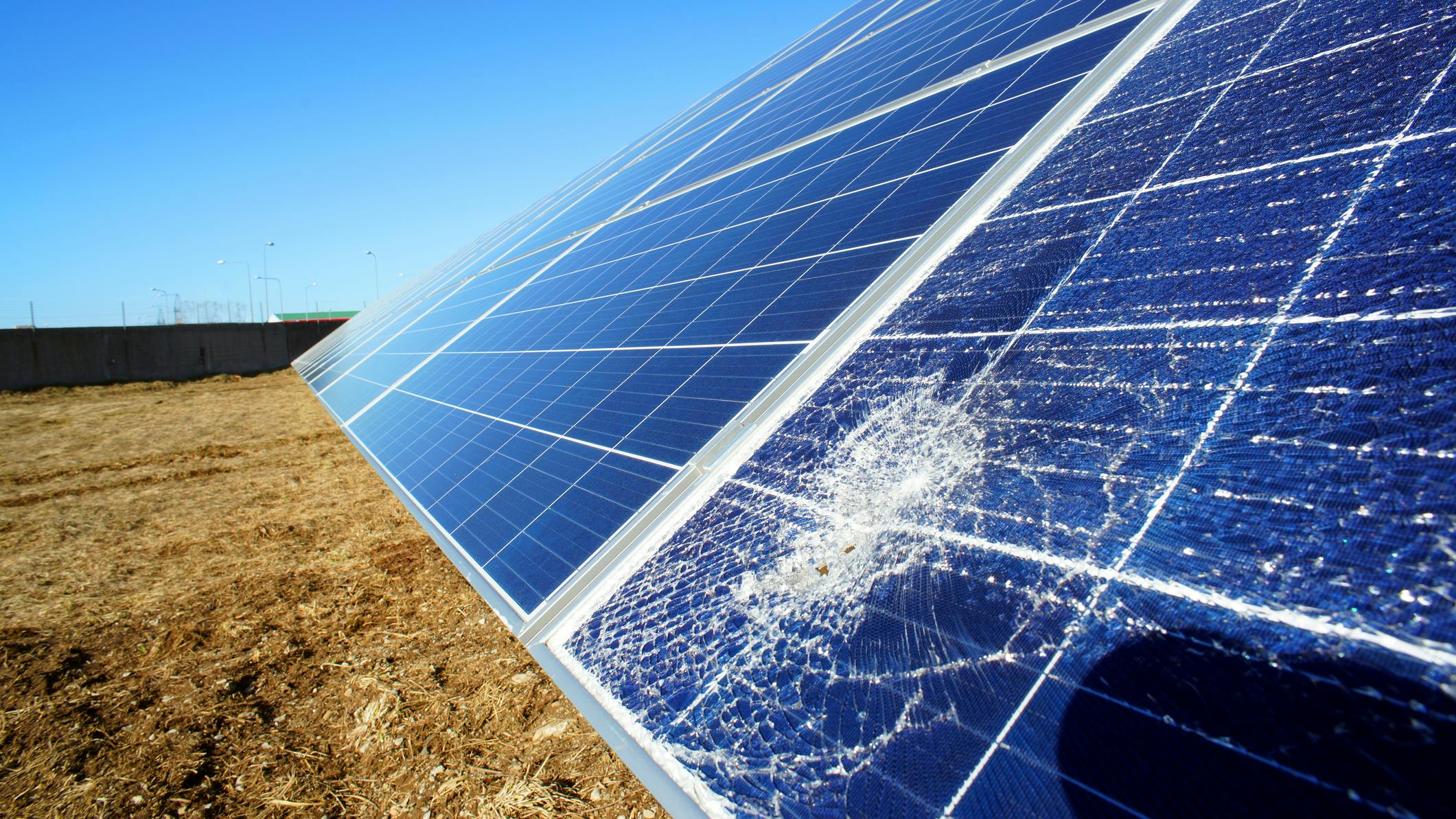 broken solar panel