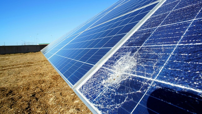 broken solar panel