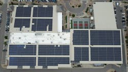 Aerial of Blue Sport Stable rooftop solar array credit Altus Power Aerial of Blue Sport Stable rooftop solar array credit Altus Power