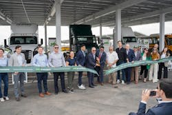 Executives from Greenlane, Nevoya, Daimler Truck North America, City of Colton, South Coast Air Quality Management District, among many other fleets, customers, industry leaders, and government officials cut the ribbon at Greenlane's first medium- and heavy-duty commercial EV charging site in Colton, CA. Image credit Greenlane Infastructure/Business Wire Executives from Greenlane, Nevoya, Daimler Truck North America, City of Colton, South Coast Air Quality Management District, among many other fleets, customers, industry leaders, and government officials cut the ribbon at Greenlane's first medium- and heavy-duty commercial EV charging site in Colton, CA. Image credit Greenlane Infastructure/Business Wire
