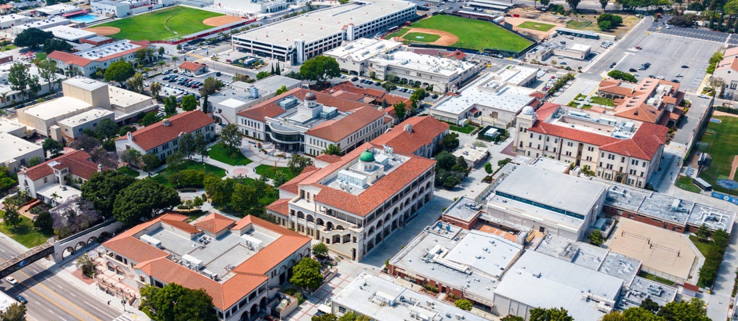 Aerial view of the Fullerton College campus. Image credit Fullerton College website