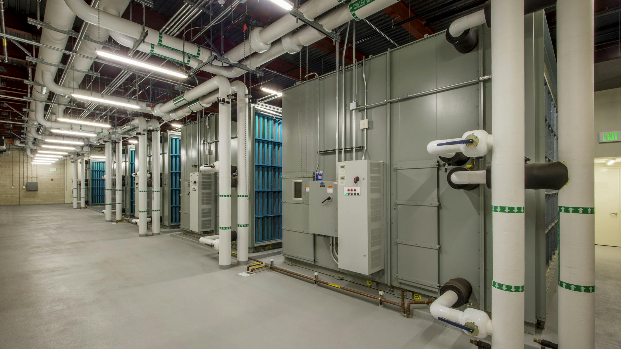 Large Row of Air Handlers for Data Center Cooling System