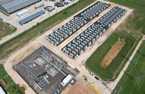 Aerial image of Callisto I Battery Storage project in Texas. Image credit Jupiter Power