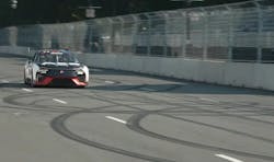 Image of ABB-NASCAR EV Prototype on an earlier track demonstration. Credit ABB via YouTube Image of ABB-NASCAR EV Prototype on an earlier track demonstration. Credit ABB via YouTube