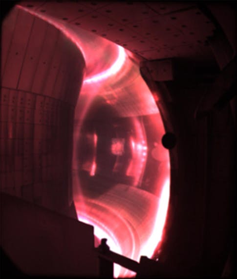 Fusion plasma imagery in China Tokamak experiments.