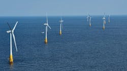 Panoramic view of all eight turbines in the Goto Offshore Wind Farm. Image credit Kansai Electric Power Corp. Panoramic view of all eight turbines in the Goto Offshore Wind Farm. Image credit Kansai Electric Power Corp.