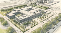 Concept design of the Texas Critical Data Center project. Rendering credit New Era Energy & Digital Concept design of the Texas Critical Data Center project. Rendering credit New Era Energy & Digital