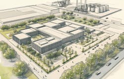 Concept design of the Texas Critical Data Center project. Rendering credit New Era Energy & Digital Concept design of the Texas Critical Data Center project. Rendering credit New Era Energy & Digital