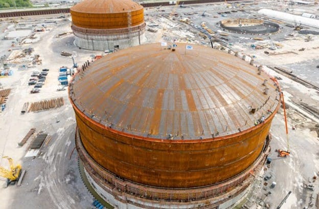 Image of tank work at Plaquemines LNG terminal. Image credit Venture Global