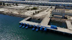 Aerial showing Port of Los Angeles pilot project. Image credit Eco Wave Power Global Aerial showing Port of Los Angeles pilot project. Image credit Eco Wave Power Global