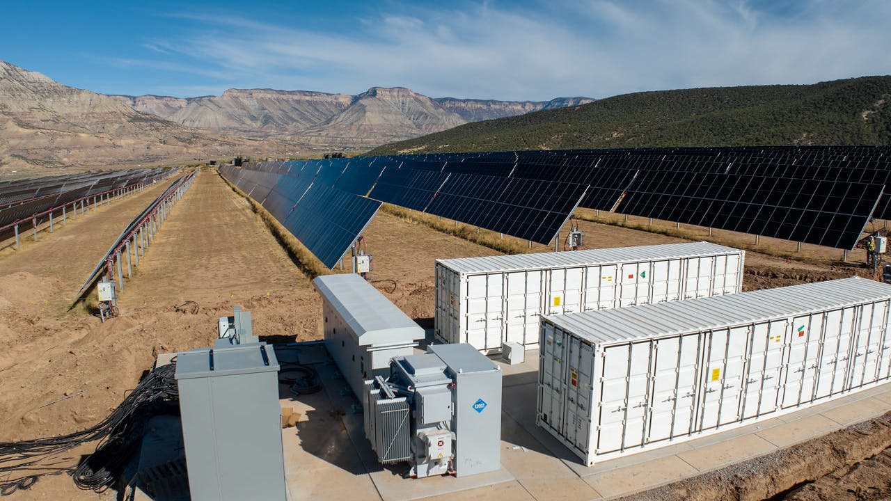 The Holy Cross Energy High Mesa Solar + Storage facility in Parachute, Colorado.