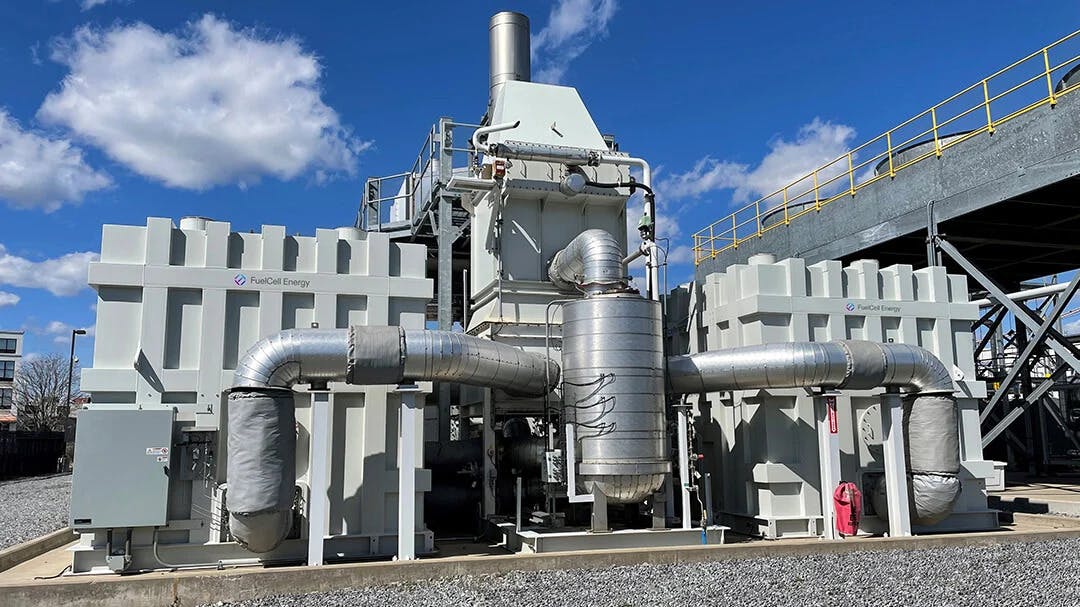 FuelCell Energy&rsquo;s 3000 fuel cell system generates 2500 kW of low-carbon power. Image credit FuelCell Energy