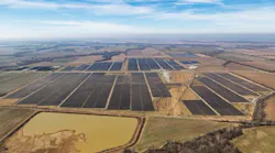 Aerial view of the Cherry Valley Solar project in Arkansas. Image credit Adapture Renewables