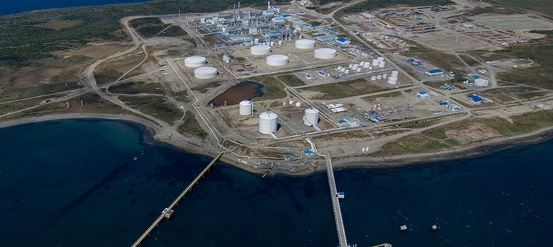 Aerial of Gregorio Refinery image credit ENAP