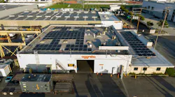 Aggreko's 82 kW on-site solar PV service center in Los Angeles, California.
