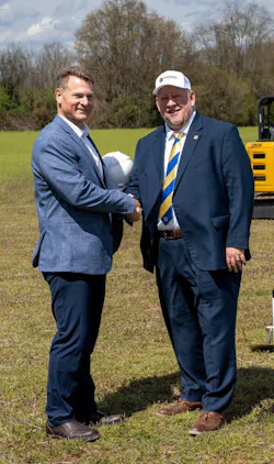 Frontieras North America co-founder Joseph Witherspoon (left) with CEO Kevin McMillen of Yokogawa Corporation of America (right).