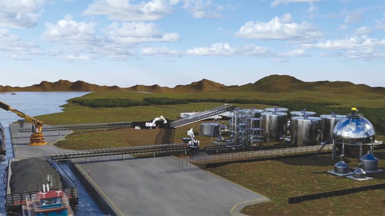 Rendering of proposed $850 million Frontieras North America Mason County FASForm plant.